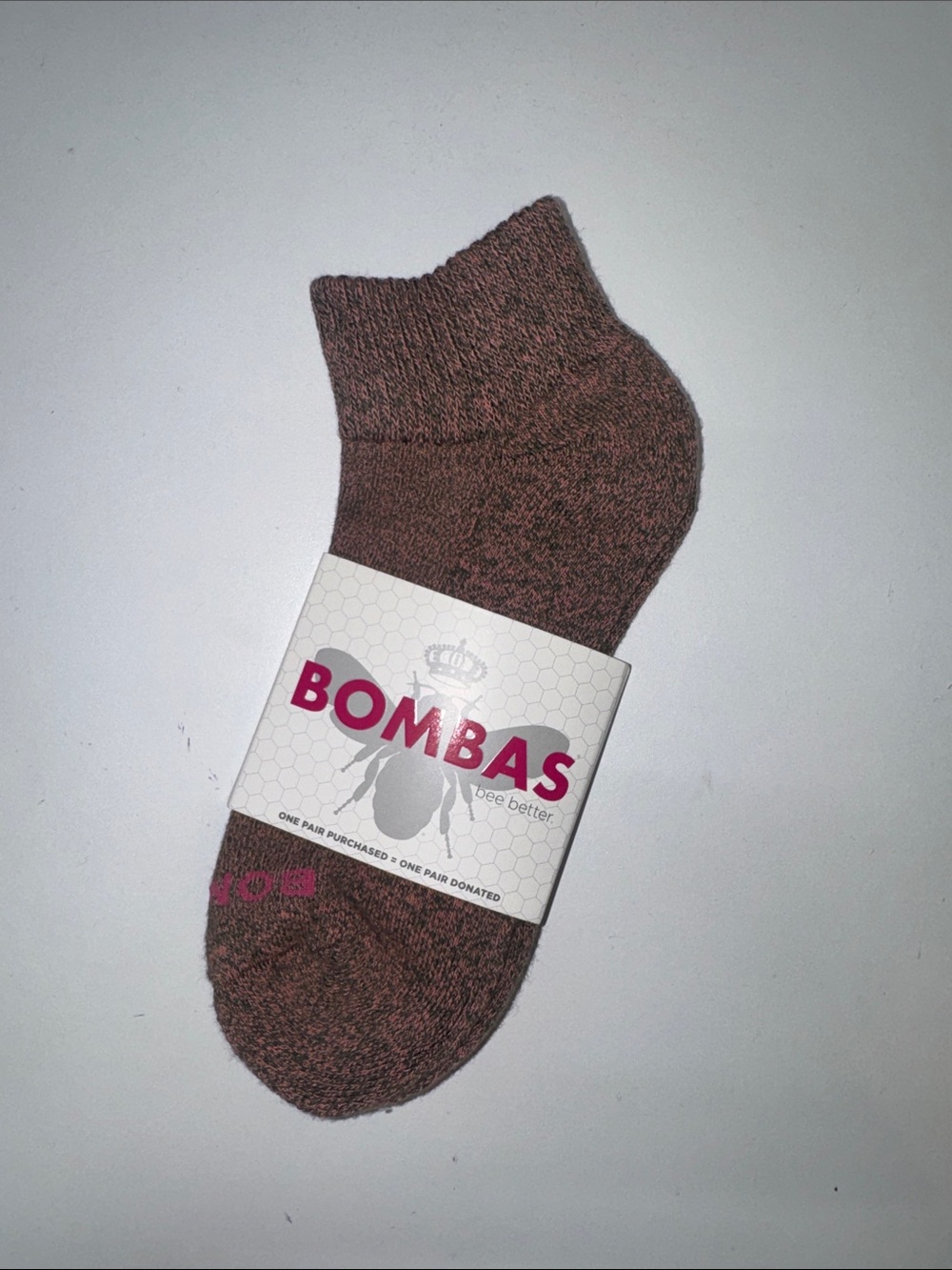 Bombas ankle Sock in Marled Pink and green